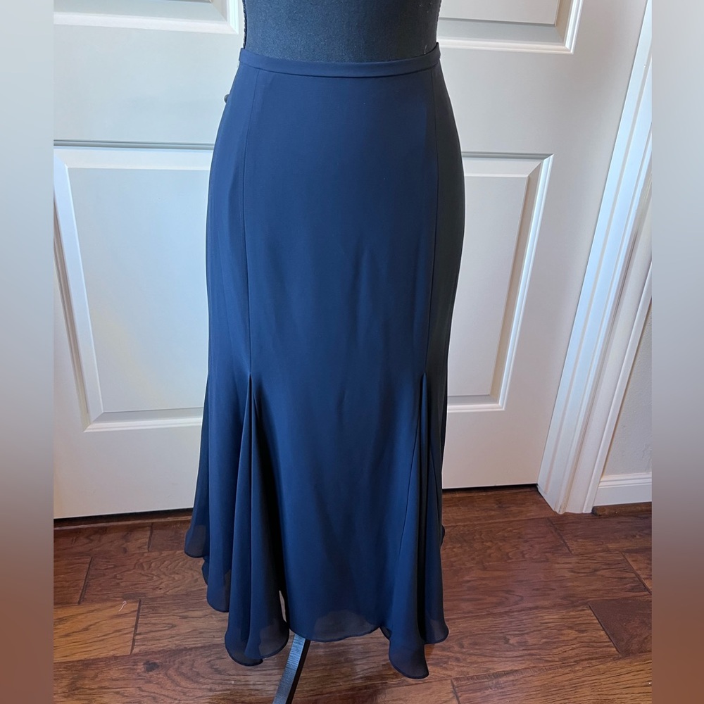 Midi Length Navy Pleated bottom Skirt